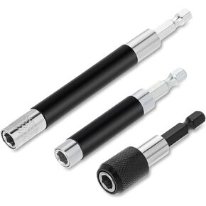 3pcs 1/4 Inch Magnetic Screw Drive Guide Sleeve for Drill, Hex Shank Drill Driver Extension Bit Holder Screwdriver Bit Holder Extension Fast Change Connection Rod Adapter Sleeve for Nuts