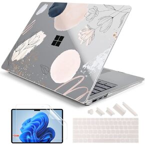 DONGKE Case Compatible with 13.5" Microsoft Surface Laptop 5/4 / 3 Laptop with Metal Keyboard 2022 2021 2019 (Model: 1951/1868), Hard Shell Case with Keyboard Cover & Screen Film, Right & Left Brain