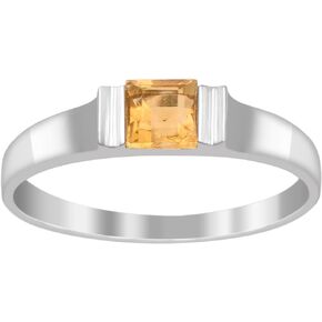 925 Sterling Silver Ring Princess Cut 4MM Natural Gemstones Ring Wedding Stacking Band For Women