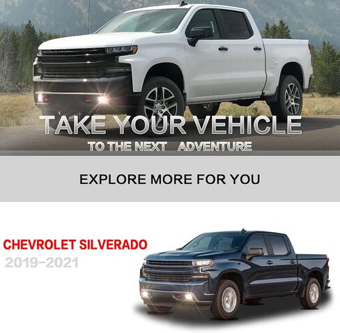 LED Fog Lights Compatible with 2019-2022 Chevy Silverado 1500 2500HD 3500HD, A Pair Of Fog Lights With Daytime Running Lights and Turn Signal Lights in Kuwait