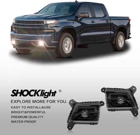 LED Fog Lights Compatible with 2019-2022 Chevy Silverado 1500 2500HD 3500HD, A Pair Of Fog Lights With Daytime Running Lights and Turn Signal Lights in Kuwait