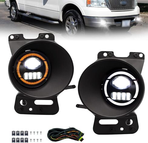 LED مع مصابيح الضباب DRL متوافقة مع [2006 2007 2008] Ford F-150/ [2006 2007 2008 2010] زوج مصابيح الضباب للقيادة لينكولن مارك LT (LED) in Kuwait