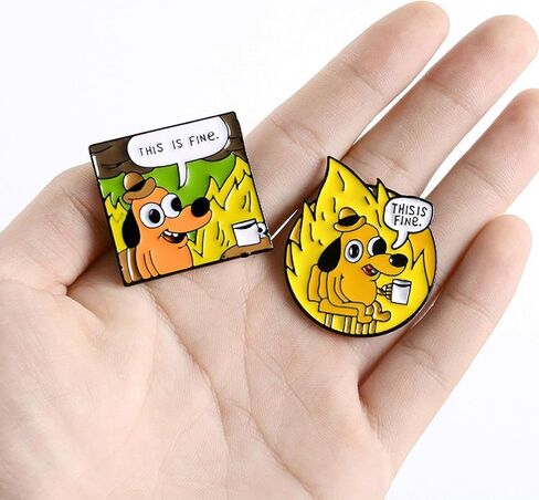 Social Battery Pin 2.0-2023 NEW funny pins,enamel pins, Mood Expressing Pin For Introverts ， Perfect for 7 Days a Week！ (3PCS-THiS IS FIne) in Saudi Arabia