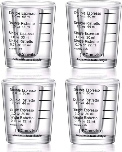 Shot Glasses Measuring cup Liquid Heavy Glass Wine Glass Espresso Shot Glass 1.5OZ/45ML (2 pack-45ml) in Saudi Arabia