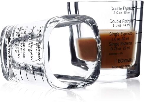 Shot Glasses Measuring cup Liquid Heavy Glass Wine Glass Espresso Shot Glass 1.5OZ/45ML (2 pack-45ml) in Saudi Arabia