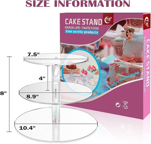 6 Tiers Round Macaron Tower Stand Plastic Transparent Cake Stand Macaron Display Rack Desserts Cupcake Holder Platter for Baby Shower, Birthday Party, Wedding, Party Decor in Saudi Arabia