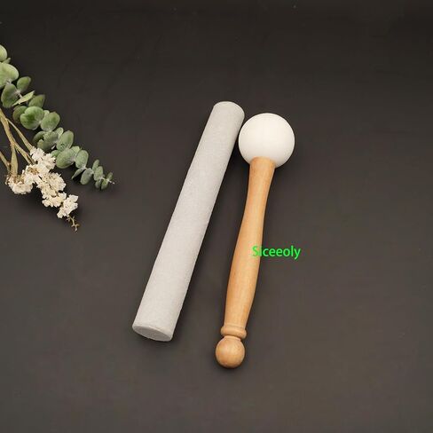 مجموعة مطرقة وعاء الغناء مطرقة من جلد الغزال *1 مطرقة كرة مطاطية من خشب الزان *1 لأوعية الغناء الكريستالية التبتية لشفاء الصوت واليوجا والتأمل in Kuwait