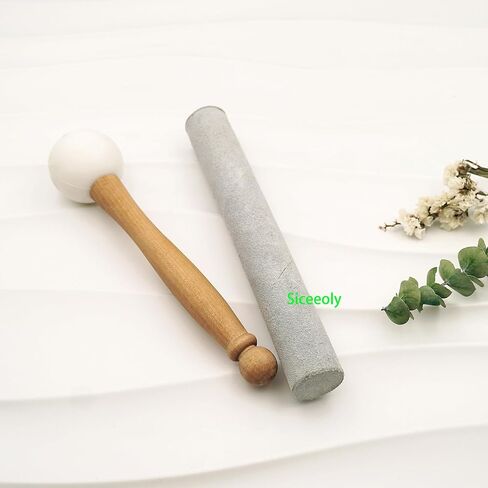 مجموعة مطرقة وعاء الغناء مطرقة من جلد الغزال *1 مطرقة كرة مطاطية من خشب الزان *1 لأوعية الغناء الكريستالية التبتية لشفاء الصوت واليوجا والتأمل in Kuwait