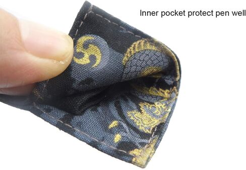 Enyuwlcm Fabric Fountain Pen Case Single Pen Sleeve Holder for Pocket Vintage Pen Cover Black Dragon 1 Pack in Saudi Arabia