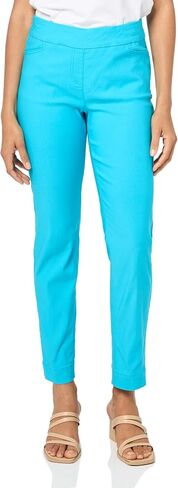 SLIM-SATION Women's Wide Band Pull on Solid Plain Weave Ankle Pant in Saudi Arabia
