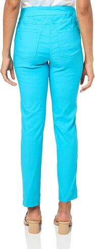 SLIM-SATION Women's Wide Band Pull on Solid Plain Weave Ankle Pant in Saudi Arabia
