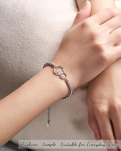 Tarsus Mother Daughter Gifts, Eternal Love Connected at Heart, Interlocking 2 Circles Bracelet, Mom Gifts, Daughter Gifts, Birthday, Christmas in Kuwait