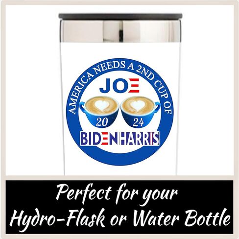 ملصق بايدن للرئيس 2024 - America Needs 2nd Cup of Joe ملصق انتخابي فاخر من الفينيل مقاس 3 × 3 بوصة | سيارات، سيارات، هواتف محمولة، تصويت سياسي، ديمقراطي، علامة القهوة، جو هاريس + أفضل من المغناطيس in Kuwait