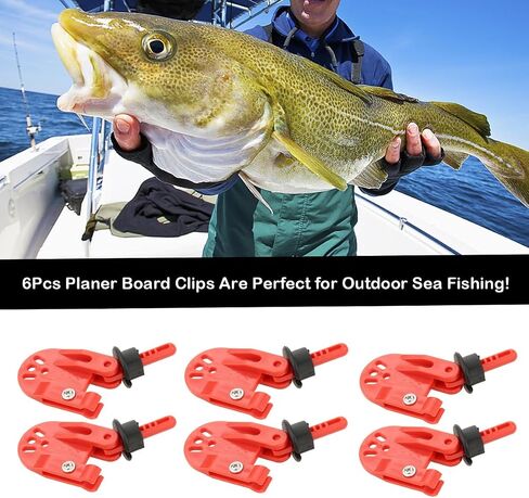 6piece SAMS Pro Release Clip, Sam's Pro Planer Board Release Fishing Clip Downrigger Clips for Off Shore Tackle Trolling Offshore Kites Fishing (Red) in Saudi Arabia