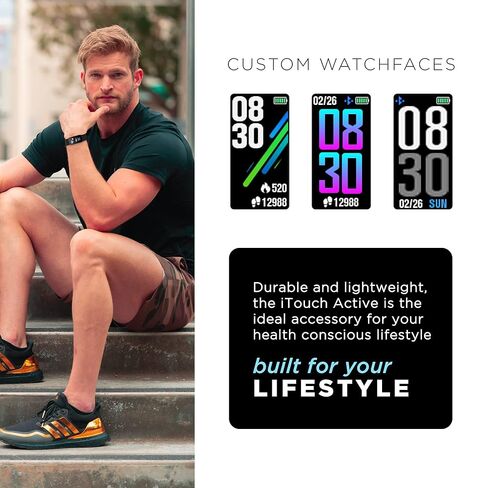 Itech Active Smartwatch Fitness Tracker, Heart Rate, Step Counter, Sleep Monitor, Notifications, Waterproof for Ladies, Compatible with iPhone and Android in Saudi Arabia