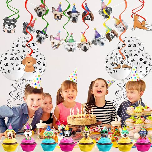 25 PCS Puppy Dog First ThemeThemed Happy Birthday Cake Topper Cupcake Toppers Party Supplies Decorations Favors Decor Bone Paw Cute Gifts for Boys Girls Kids Game Baby Shower School Rewards Wedding in Saudi Arabia