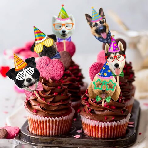 25 PCS Puppy Dog First ThemeThemed Happy Birthday Cake Topper Cupcake Toppers Party Supplies Decorations Favors Decor Bone Paw Cute Gifts for Boys Girls Kids Game Baby Shower School Rewards Wedding in Saudi Arabia