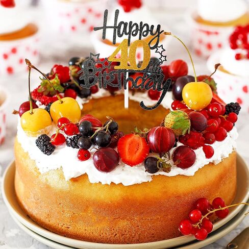 Happy 70th Birthday Cake Topper, Black Gold Glitter Cheers to 70 Years Birthday Cake Pick 70 Fabulous Cake Decoration for Happy 70th Birthday Anniversary Party Supplies (70th) in Saudi Arabia