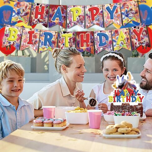 Circus Birthday Party Decorations,Cartoon Birthday Party Supplies Include Happy Birthday Banner,Cake Cupcake Toppers,Balloons,Stickers for Kids Adult Birthday Party in Saudi Arabia