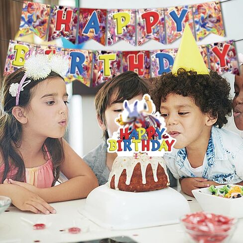 Circus Birthday Party Decorations,Cartoon Birthday Party Supplies Include Happy Birthday Banner,Cake Cupcake Toppers,Balloons,Stickers for Kids Adult Birthday Party in Saudi Arabia