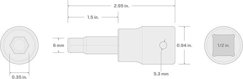 محرك TEKTON مقاس 1/2 بوصة × مقبس لقمة تأثير سداسي مقاس 11 مم | SIB23211 in Kuwait