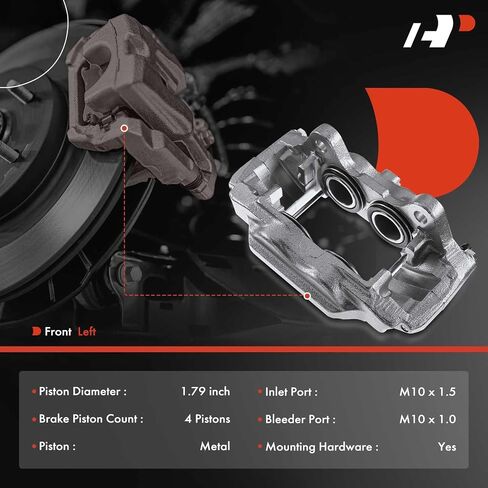 A-Premium Disc Brake Caliper Assembly Compatible with Select Hummer Models - H3 2006 3.5L 2007-2010 3.7L 2008-2010 5.3L, H3T 2009-2010 5.3L - Front Left Driver Side in Saudi Arabia