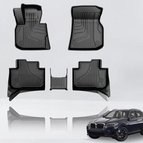 سجادات أرضية متوافقة مع BMW X7 7 مقاعد 2019 2020 2021 2022 2023 2024 سجادات أرضية السيارات TPE جميع سجادات الحماية من الطقس لسيارة BMW X7 تتضمن بطانة الصف الأمامي والخلفي باللون الأسود in Kuwait