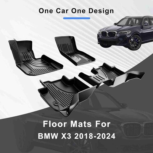 سجادات أرضية متوافقة مع BMW X7 7 مقاعد 2019 2020 2021 2022 2023 2024 سجادات أرضية السيارات TPE جميع سجادات الحماية من الطقس لسيارة BMW X7 تتضمن بطانة الصف الأمامي والخلفي باللون الأسود in Kuwait