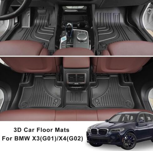 سجادات أرضية متوافقة مع BMW X7 7 مقاعد 2019 2020 2021 2022 2023 2024 سجادات أرضية السيارات TPE جميع سجادات الحماية من الطقس لسيارة BMW X7 تتضمن بطانة الصف الأمامي والخلفي باللون الأسود in Kuwait