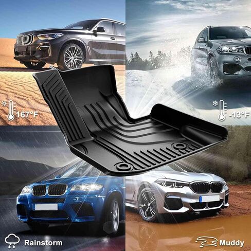 سجادات أرضية متوافقة مع BMW X7 7 مقاعد 2019 2020 2021 2022 2023 2024 سجادات أرضية السيارات TPE جميع سجادات الحماية من الطقس لسيارة BMW X7 تتضمن بطانة الصف الأمامي والخلفي باللون الأسود in Kuwait