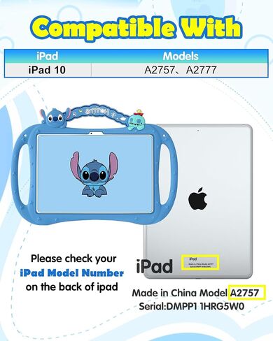 حافظة عصرية ممتعة لجهاز iPad الجيل العاشر 10.9 بوصة تصميم لطيف ثلاثي الأبعاد لشخصية كرتونية Kawaii Cool Fun Anime للفتيات البنات والأولاد والمراهقين لحافظات Apple i Pad 10th Gen أغطية ناعمة مع حزام حامل وحبل in Saudi Arabia