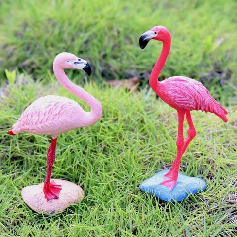 قطعتان من زخارف الفلامنغو الوردية الصغيرة، تماثيل راتنج لطيفة، ديكور منزلي، غطاء كعكة عيد ميلاد الزفاف وديكور الحفلات in Kuwait