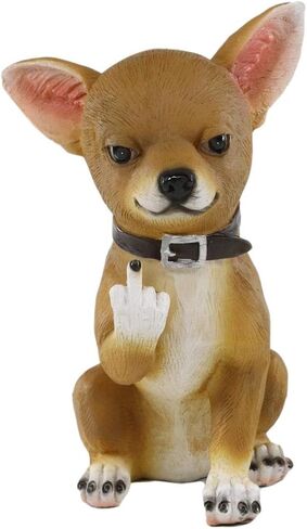 Ebros Feisty Taco رائعتين قصيرة الشعر رأس الغزلان Chihuahua Dog Flipping The Bird تمثال 7 بوصات عالية العصابات وقحة جرو الحيوانات الأليفة Pal Dogs Chihuahuas ديكور الراتنج القابل للجمع in Saudi Arabia