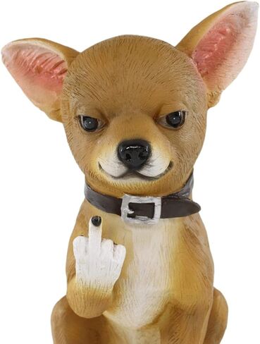 Ebros Feisty Taco رائعتين قصيرة الشعر رأس الغزلان Chihuahua Dog Flipping The Bird تمثال 7 بوصات عالية العصابات وقحة جرو الحيوانات الأليفة Pal Dogs Chihuahuas ديكور الراتنج القابل للجمع in Saudi Arabia