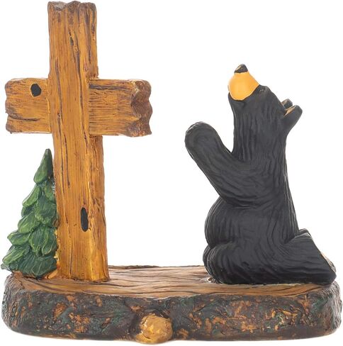 DEMDACO Pray Black Bear مقاس 5 × 5.5 تمثال من الراتنج المصبوب يدويًا in Saudi Arabia