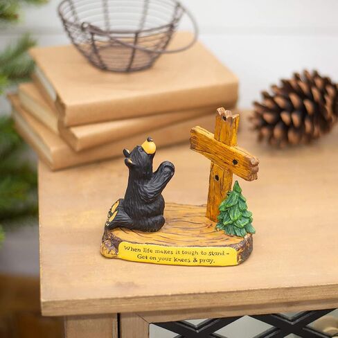 DEMDACO Pray Black Bear مقاس 5 × 5.5 تمثال من الراتنج المصبوب يدويًا in Saudi Arabia