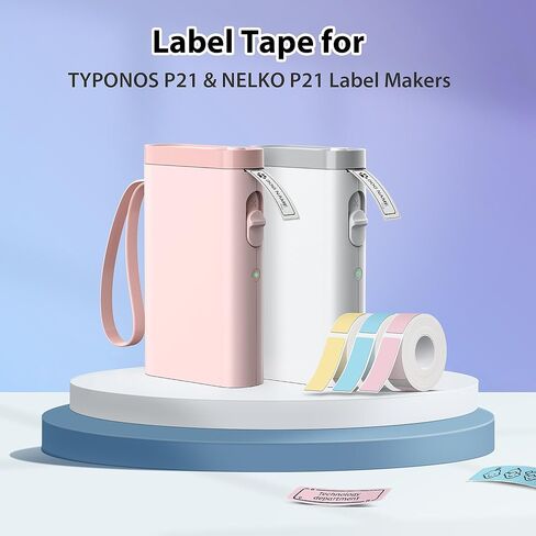 P21 Label Maker Tape Black on White 14x40mm(0.55"x1.57"), Adapted NELKO P21 Label Printer Paper Standard Laminated 180 Labels/Roll, White Label Tape Use for Office, School and Home - 3 Rolls in Kuwait