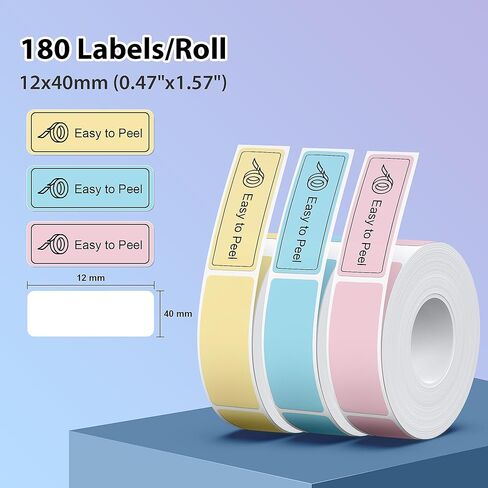 P21 Label Maker Tape Black on White 14x40mm(0.55"x1.57"), Adapted NELKO P21 Label Printer Paper Standard Laminated 180 Labels/Roll, White Label Tape Use for Office, School and Home - 3 Rolls in Kuwait