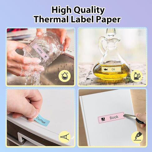 P21 Label Maker Tape Black on White 14x40mm(0.55"x1.57"), Adapted NELKO P21 Label Printer Paper Standard Laminated 180 Labels/Roll, White Label Tape Use for Office, School and Home - 3 Rolls in Kuwait