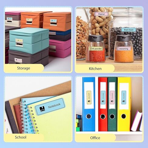 P21 Label Maker Tape Black on White 14x40mm(0.55"x1.57"), Adapted NELKO P21 Label Printer Paper Standard Laminated 180 Labels/Roll, White Label Tape Use for Office, School and Home - 3 Rolls in Kuwait