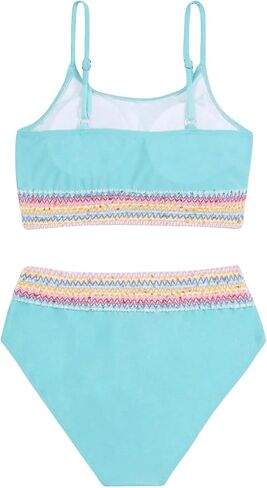 SOLY HUX Girl's Two Piece Swimsuit Spaghetti Strap Striped Bikini Sets Bathing Suits in Saudi Arabia