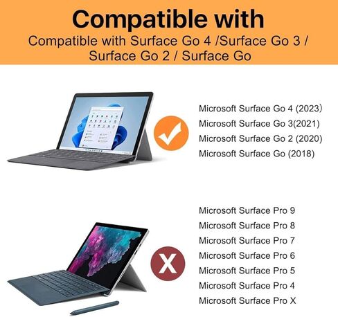 حافظة ZenRich متينة لجهاز Surface Go 4 (2023)/Surface Go 3 (2021)/ Surface Go 2 (2020)، وSurface Go (2018) مع حامل قلم، حافظة شديدة التحمل مقاومة للصدمات مع حزام يد وحزام كتف - أسود in Saudi Arabia