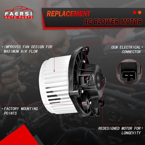 محرك منفاخ سخان بلاستيكي FAERSI HVAC مع قفص مروحة متوافق مع Toyota Tacoma 2005-2015 يستبدل 87103-04043 615-50129 700188 مجموعة منفاخ in Saudi Arabia