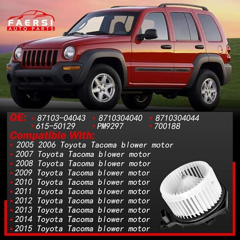 محرك منفاخ سخان بلاستيكي FAERSI HVAC مع قفص مروحة متوافق مع Toyota Tacoma 2005-2015 يستبدل 87103-04043 615-50129 700188 مجموعة منفاخ in Saudi Arabia
