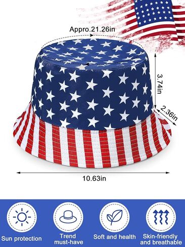 16 Pcs American Flag Bucket Hat Packable 4th of July Fisherman Hats USA Bucket Hat Patriotic Summer Travel Beach Sun Hat for Women Men in Saudi Arabia