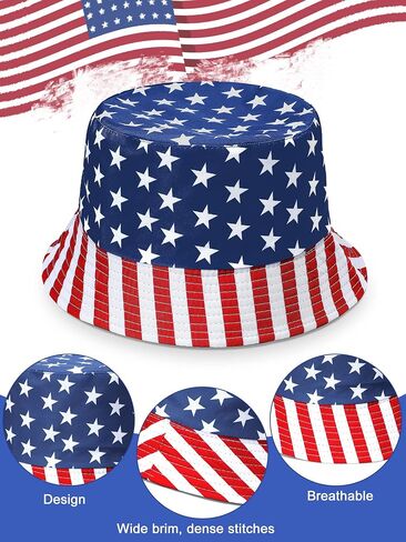 16 Pcs American Flag Bucket Hat Packable 4th of July Fisherman Hats USA Bucket Hat Patriotic Summer Travel Beach Sun Hat for Women Men in Saudi Arabia