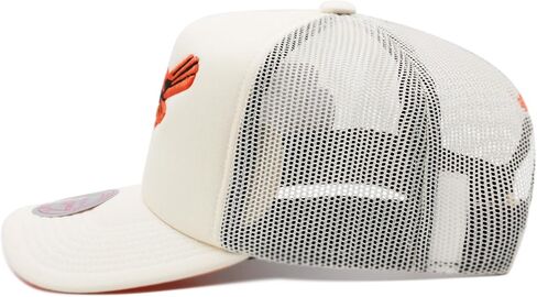 Mitchell & Ness Baltimore Orioles Cooperstown MLB Evergreen Trucker Snapback Hat Cap - Off White in Saudi Arabia