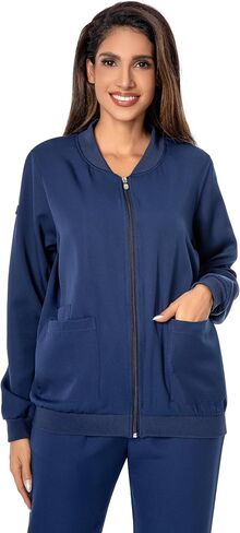 PuriPure Uniforms Zip Front Scrub Jackets for Women with 4 Pockets in Saudi Arabia