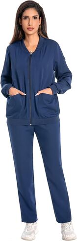 PuriPure Uniforms Zip Front Scrub Jackets for Women with 4 Pockets in Saudi Arabia