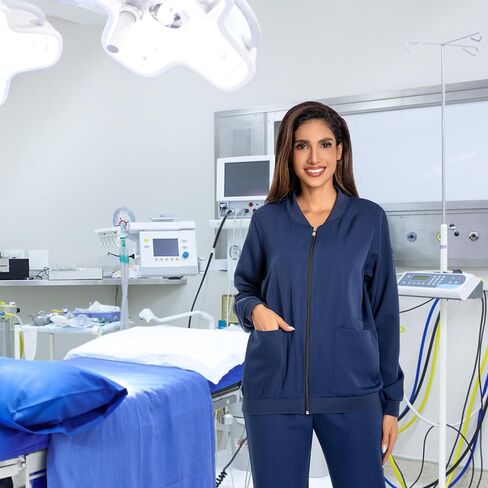 PuriPure Uniforms Zip Front Scrub Jackets for Women with 4 Pockets in Saudi Arabia